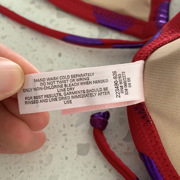 NWOT VICTORIA’S SECRET Red And Purple Metallic Polka Dot Bikini - Picture 13 of 14